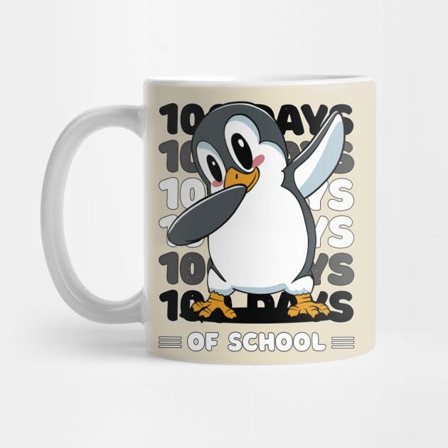100 Days of school typography featuring a Dabbing Penguin #1 by XYDstore